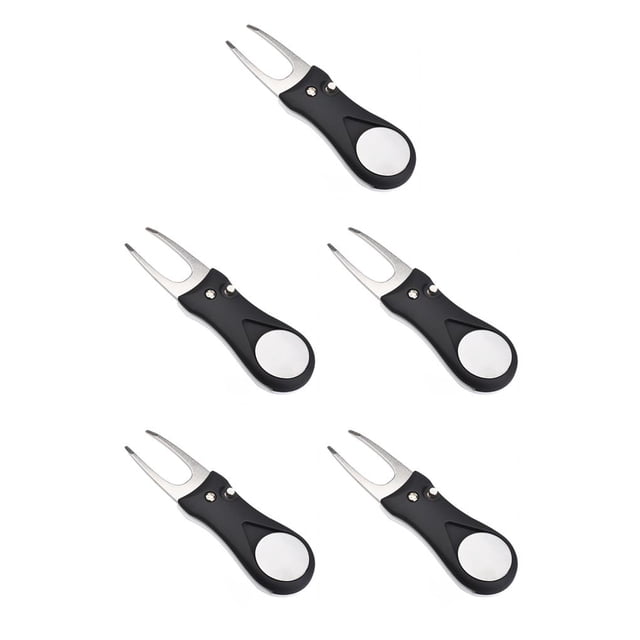 Eigraketly Golf Pitch Groove Remover Repair Fork Manual Pitchfork Mango de plástico Poner marcador de césped Quitar Reparación Negro Negro 5piezas Eigraketly CBP218357