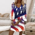 thumbnail image 2 of EGNMCR 4th of July Dresses for Women 2024 Plus Size Fashion Summer Independence Day Printed Long Sleeve Maxi Dress Long Dress Summer Sale Clearance, 2 of 5
