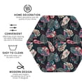 thumbnail image 4 of Pofeuu Colorful Tropical Leaves Print Leather Coasters Set of 6, Round Cups Mugs Mat Pad for Home Kitchen Heat Resistant Drink Coasters,Hexagon, 4 of 7