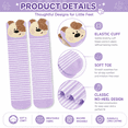 thumbnail image 4 of 6 Pairs Girls Knee High Socks Soft Cotton Boot Socks Cute Animal School Socks for Toddlers & Little Girls 3-12 Years, 4 of 7