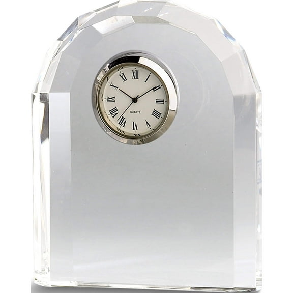 Fashion Arched Crystal Desk Clock (6 X 4.5) Made In China gm1865