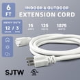 thumbnail image 2 of Cable de extensión para exteriores EP, 6 pies, 12/3, SJTW, 15 A, 125 V, blanco, 2 of 7