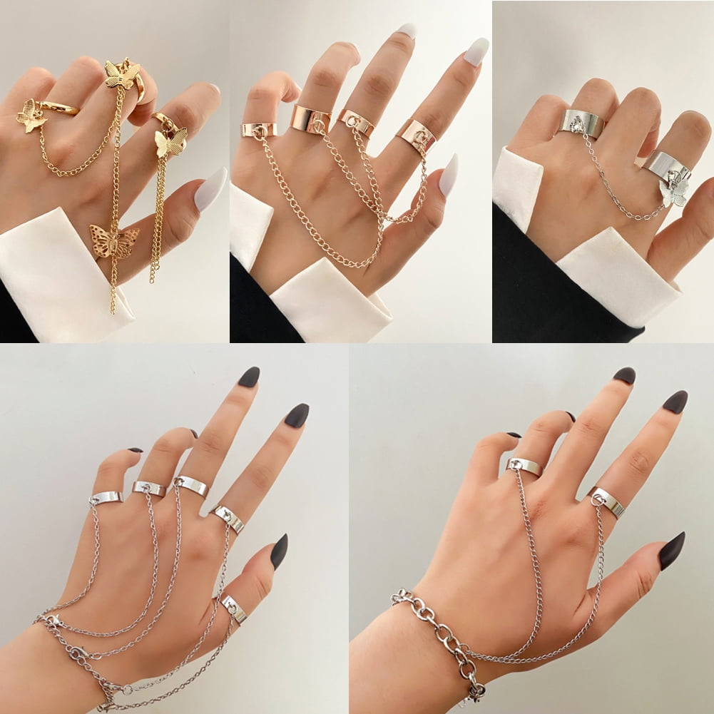 GRAEEN Knuckle Rings Index Finger Rings Stacking Stackable Ring Sets  Halloween Ring Jewelry for Women and Girls