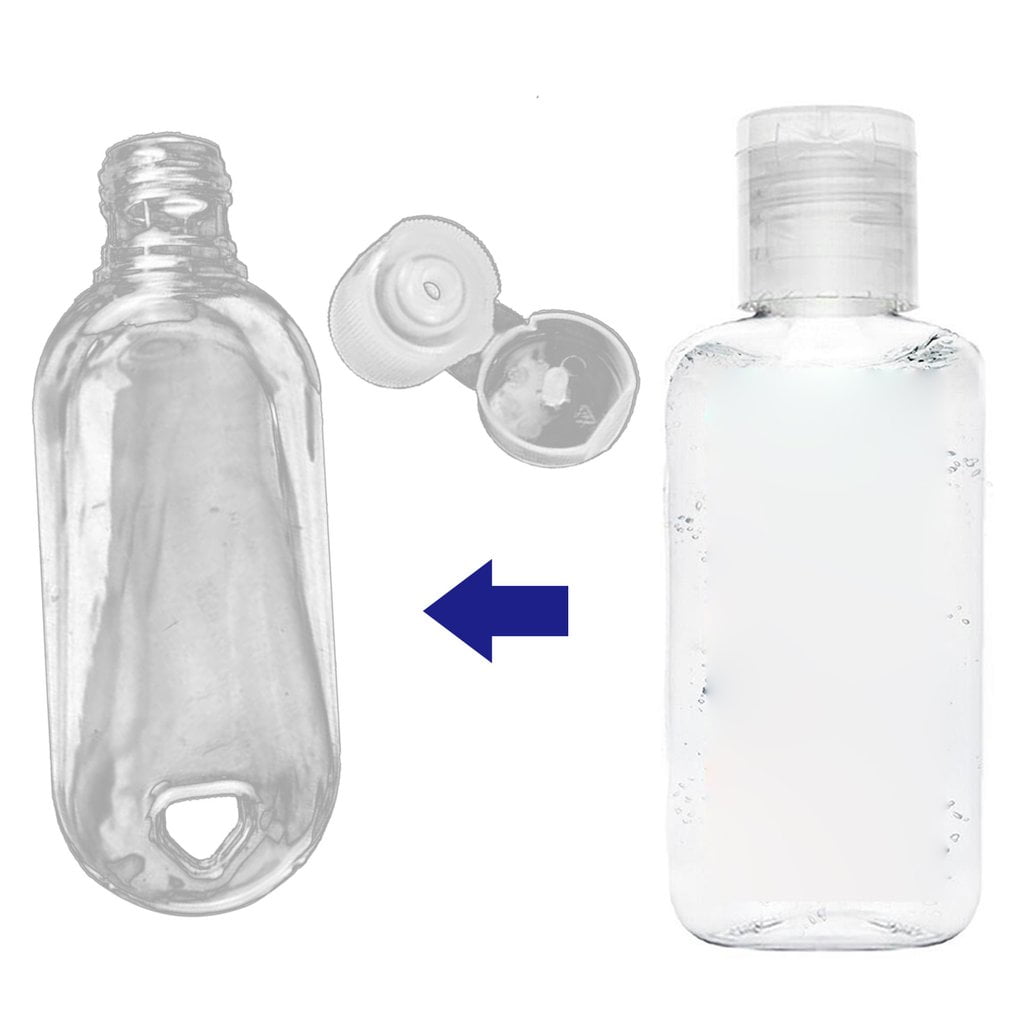 50Ml Empty Alcohol Refillable Bottle With Hook Transparent Pvc Plastic