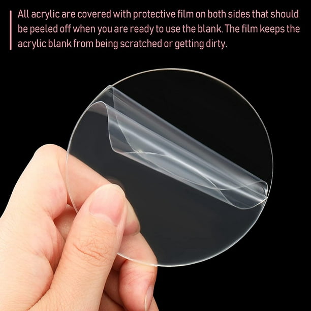 Feuille de disque acrylique circulaire transparent de 2 pouces, 25