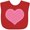 Red, variant on Inktastic Pink Heart (Stitch Border) Girls Baby Bib