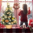 thumbnail image 5 of Mini Gold Christmas Tree, 18 Inches Artificial Tabletop Christmas Tree 15 LED Lights, Table Small Xmas Tree with Christmas Ball Ornaments for Table Top Christmas Tree Decorations, 5 of 5