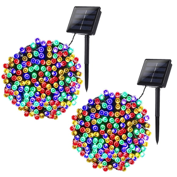Luces Solares Navideñas Joomer 400 LED 22 m Multicolor Paquete de 2