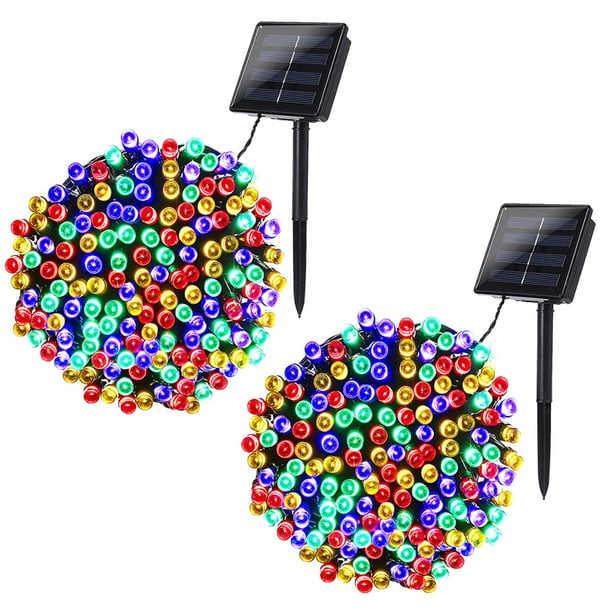 Luces Solares Navideñas Joomer 400 LED 22 m Multicolor Paquete de 2
