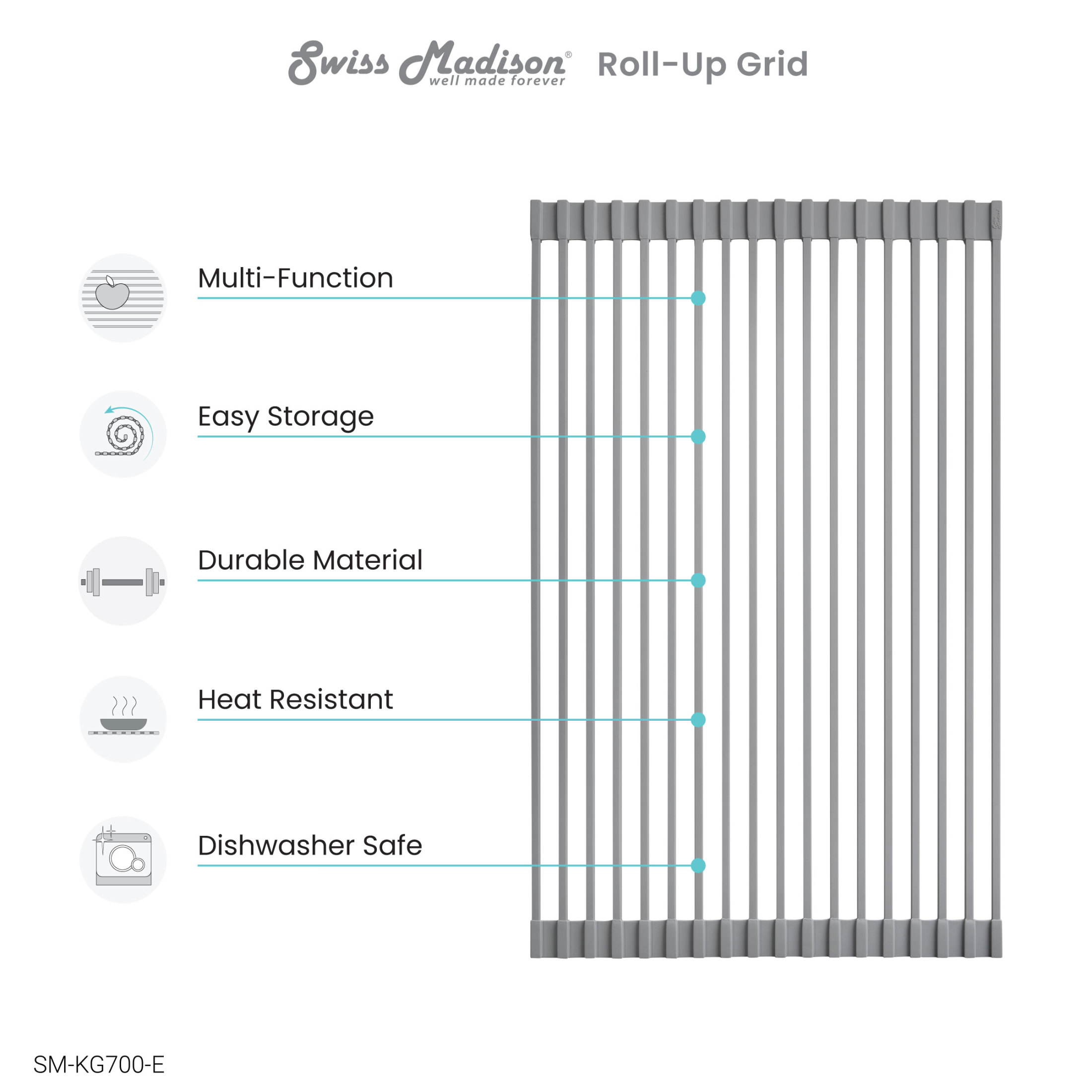 20 x 12 " Kitchen Sink Grid, Gray