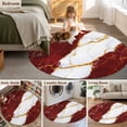 thumbnail image 5 of Red Marble 7FT Round Area Rugs for Living Room Gold Foil Modern Abstract Minimalist Art Ultra-Thin Non-Slip Round Rugs Machine Washable Low Pile Circle Carpet for Bedroom Kitchen Nursery, 5 of 9