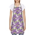 thumbnail image 2 of Naloa 1Pack Adjustable Bib Apron Waterdrop Resistant Cooking Kitchen Aprons for Women Men Chef, Violets Flowers Print, 2 of 8