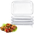 thumbnail image 1 of Welhammsae Square Air Fryer Rack, 3 Pcs Set, Food Grade Stainless Steel Grill Basket, Non Stick Mesh Basket Set, Compatible with Air Fryers, Oven, Microwave, Baking Accessories, 21 * 15 * 10cm, 1 of 7