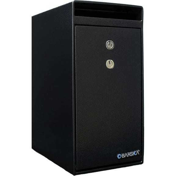 Steel Dual Key Cash Drop Depository Safe Mail Money Cash Drop Safe Box 12 in x 9 in x 6 in
