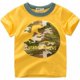 thumbnail image 3 of Camiseta para niños pequeños, ropa para bebés, blusa de manga corta con estampado de tiburón y dinosaurio, 3 of 5