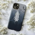 thumbnail image 5 of Minimalist Ghost & Bat Night Phone Case, Spooky Halloween Protective Phone Cover, Gift for iPhone 16 15 14 13 12 11 Pro Plus Mini, 5 of 6