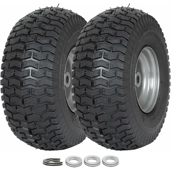 15x6.00-6 Tire and Wheel Assembly, Replacement Riding Lawn Mower Front Tires, Compatible with Craftsman Riding Lawn Mowers, 3