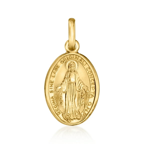 Ross-Simons Italian 18kt Yellow Gold Miraculous Medal Pendant, Women's, Adult