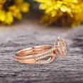 thumbnail image 4 of 2.75 Carat 8x6mm Oval Cut Morganite Engagement Ring Set On 10k Rose Gold Promise Ring Custom Made Glaring Jewelry Art Deco, 4 of 5
