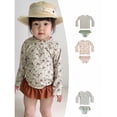 thumbnail image 4 of AJZIOJIRO Baby Girls Split Bathing Suits Toddler UPF 50+ Sun Protection Swimwear Infant Summer Floral Swimsuit 1-8T, 4 of 9