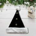 thumbnail image 6 of Plush Jingle Bell Christmas Hat - Festive Family Party Decoration, Soft Comfortable Hat for Adults, Cute Holiday Headwear for Christmas Celebrations, 12.6*17.72in, Black, 6 of 8