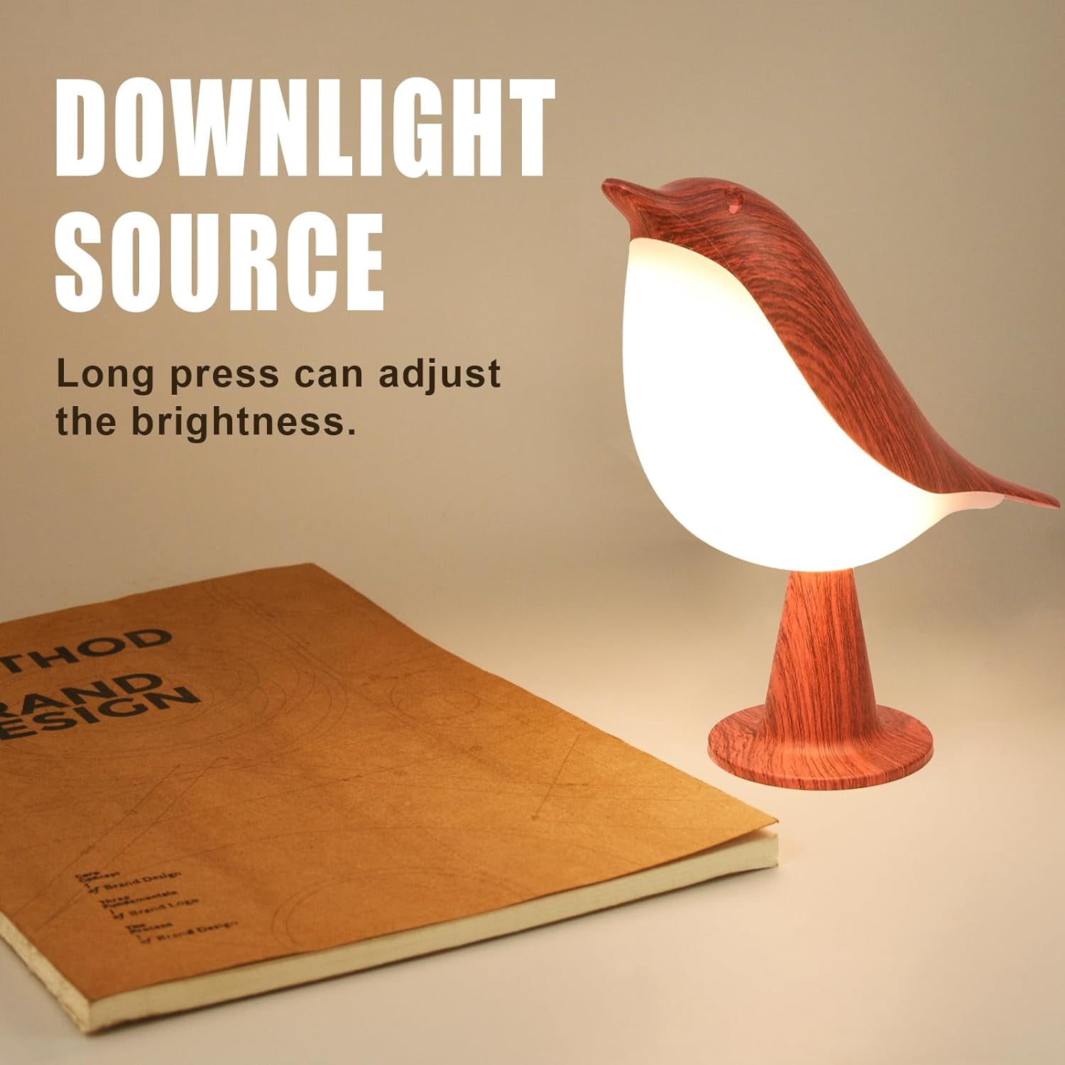 Table Lamp, Touch Control Bird Lamps, Bedside Lamp, Brid Night Light, Cordless Small Desk Lamps Battery Operated Nightstand Lamp, 3-Way Dimmable Light, Rechargeable Decorative Desk Lamp