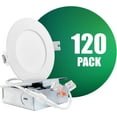 thumbnail image 1 of QPLUS 4Inch LED Recessed Slim Pot Light with Junction Box, 10W (=75W), 750 Lumens, Dimmable, IC Rated, ETL, Energy Star (3000K, 12 Pack), 1 of 5