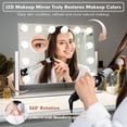 thumbnail image 4 of Makeup Mirror with Lights Modern Vanity Mirror x Lightedup Mirror with Color Dimmable Lighting & Mount Touch Sensor with Detachable X Spot Mirror Sleek Metal Frame \u W, 4 of 8