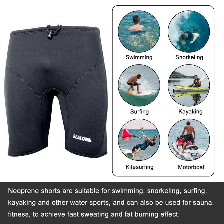 REALON Wetsuit Shorts Neoprene Men 3mm Buoyancy Swim Pants Adult Sweat Wet  Suit Trunks Jammers Keep Warm for Swimming Surfing