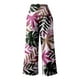 thumbnail image 4 of WILLBEST Pantalones Casuales de Verano para Mujer, Estampado Elástico, Cintura Alta, Pierna Ancha, Cómodos, Estilo Largo con Cinturón Informal y Bolsillo. Grande, 4 of 4