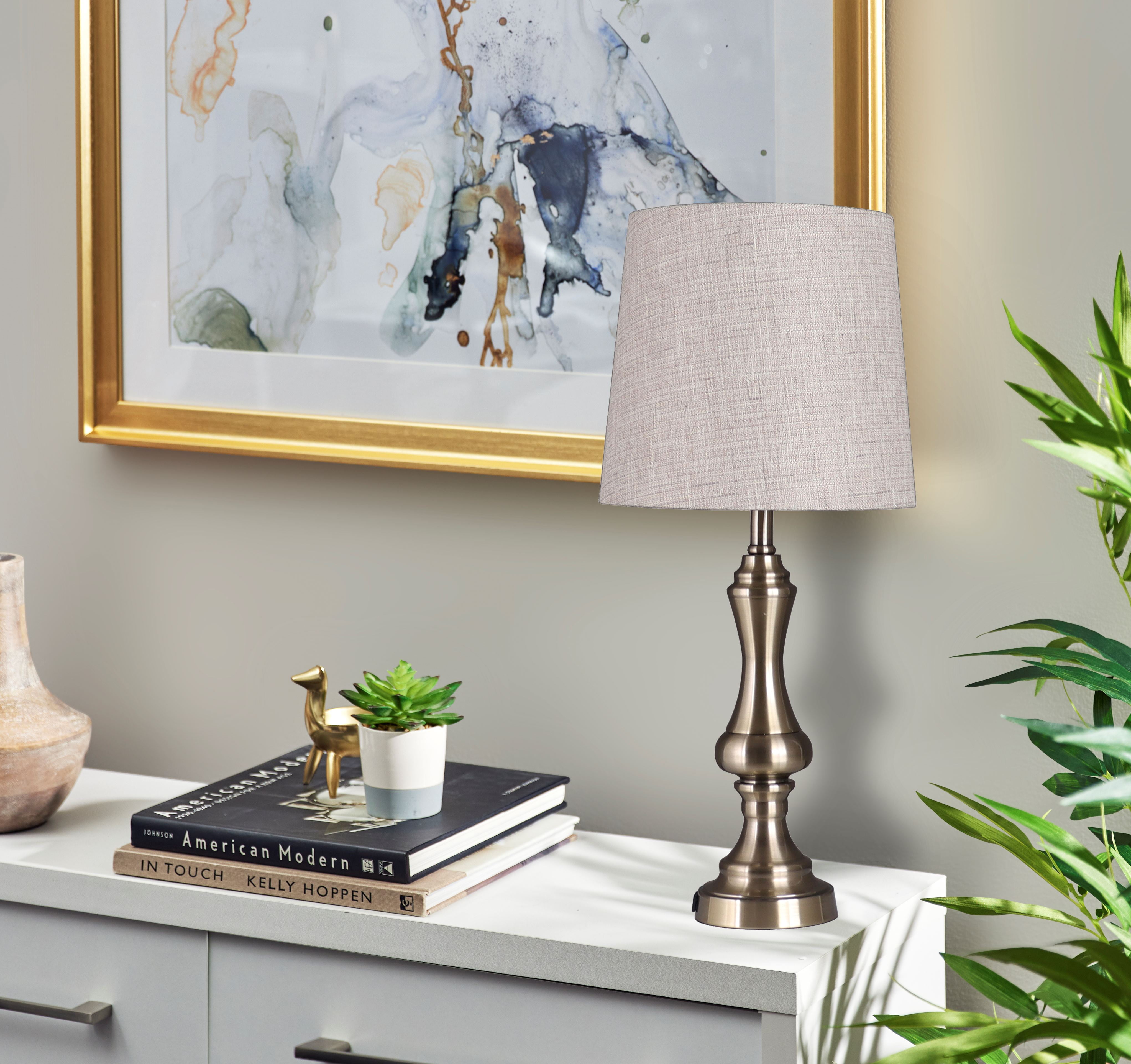 Simplee Adesso Beige Fabric Uno Lamp Shade, 11"H x 12"D, Transitional, Adult Office Or Dorm Room Use