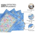 thumbnail image 4 of Vargottam Placemats- Placemat For Dining Table, Set Of 4- Printed & Reversible CottonNapkin-IndoorPlacematsFor Home & Kitchen Dining Table- Watercolor Flower (Light Blue), 4 of 5