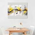 thumbnail image 2 of ARISTURING  - Music Note Canvas Prints Musical Art Theme Picture Wall Decor Contemporary Abstract Yellow and Grey Painting Prints Music Classroom Decorations  16x12in, 2 of 6