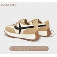 thumbnail image 5 of LUCKY STEP Womens Retro Platform Sneakers Classic Comfortable Casual Shoes,Beige&Black, 5 of 11