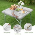 thumbnail image 4 of White Rose Gold Marble Pattern Square Fitted Tablecloth with Elastic Edge,Square Table Cover,Washable Elastic Table Cover for Home Kitchen Party Decor 36"x36", 4 of 6