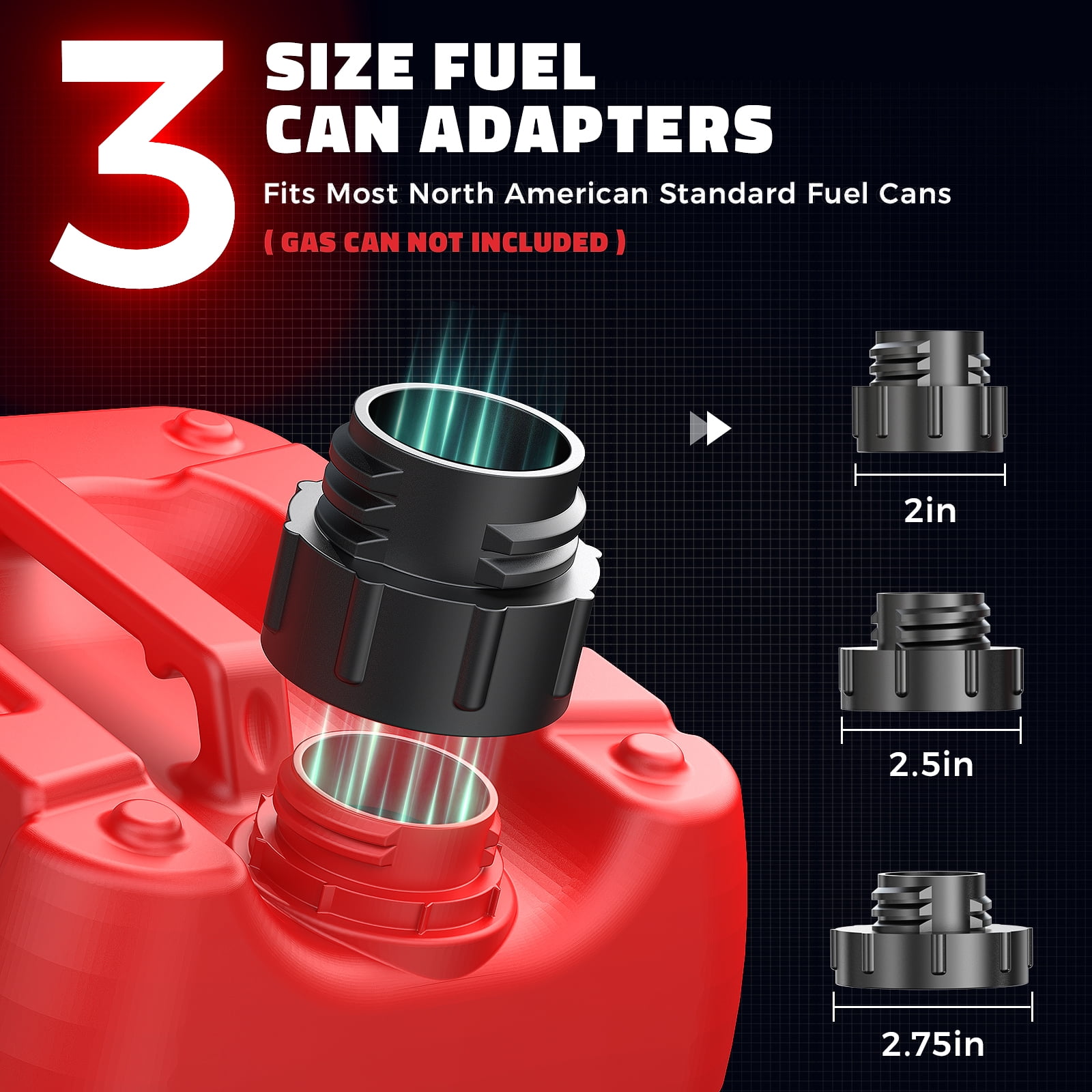 Cordless Fuel Transfer Pump Compatible with DeWalt 20V & Milwaukee 18V Batteries, 3.2 GPM Portable Fuel Pump with 51'' Hose and 3 Adapters(Bare Tool)