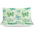 thumbnail image 3 of HAHDAXIA Butterfly Green Bedding Solid Comforter Set for All Seasons,3 Pieces(1 Comforter+2 Pillowcases),Soft Microfiber Bedding Set Twin(86"x70"), 3 of 7