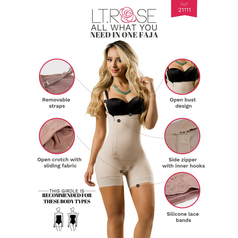 LT.Rose Faja Colombiana Postpartum Ajustable Cesaria Después del Embarazo  Post Surgery for Woman Butt Lifter Shapewear Compression Garment Stage 2  Black XS 