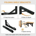 thumbnail image 3 of 14In Folding Shelf Brackets Heavy Duty Metal Collapsible Shelf Bracket for Bench Table, Shelf Hinge Wall Mounted Space Saving DIY Bracket, 3 of 7