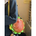 thumbnail image 1 of Bolso bandolera de hamburguesa de PU de gran capacidad para mujer Mochila de viaje divertida (Amarillo), 1 of 5