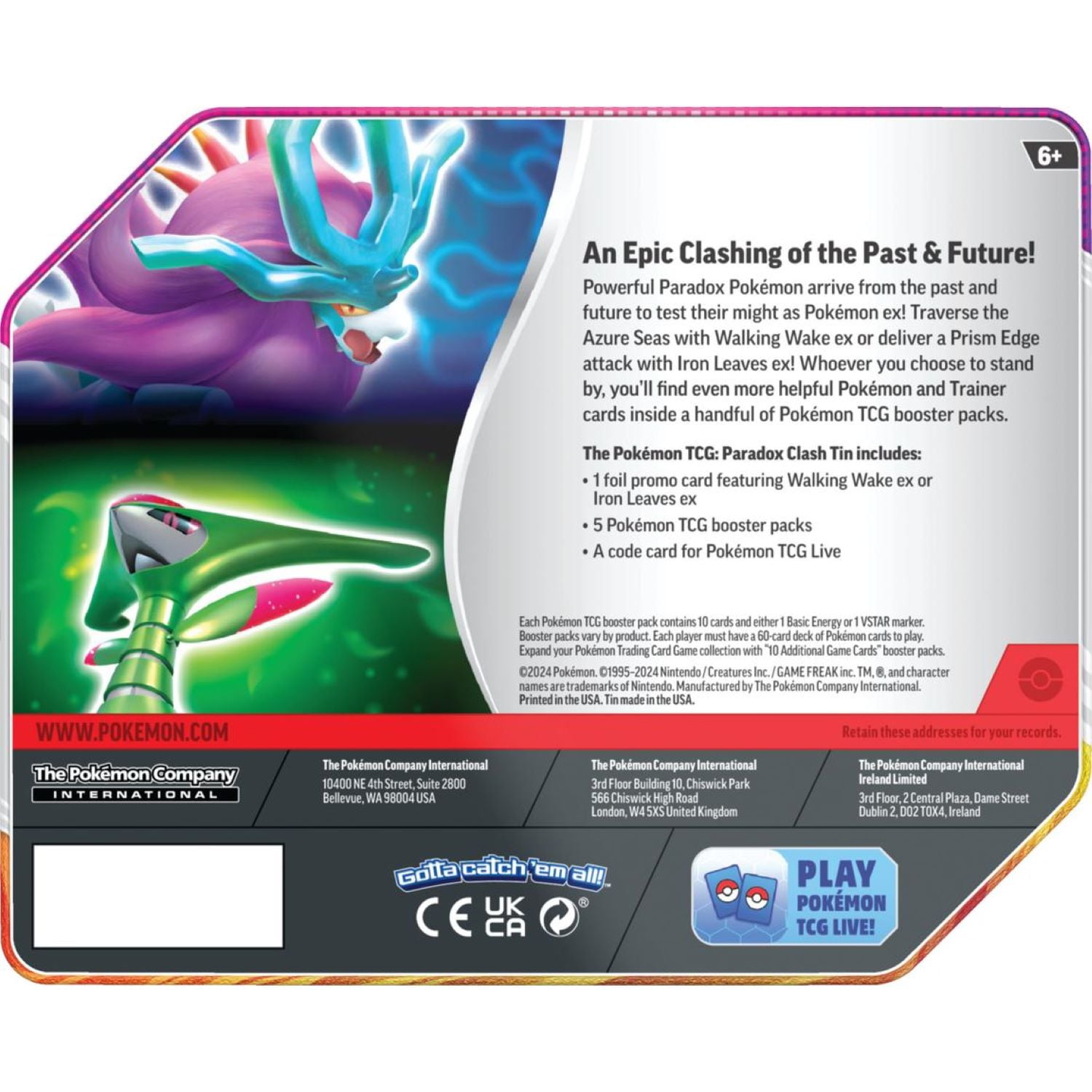 Pokemon Trading Card Games Paradox Clash Tin Walking Pakistan | Ubuy