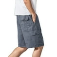thumbnail image 4 of JTieacloth Summer Beach Mens Shorts Mens Sports Casual Elastic Waist Lace Up Shorts European Size Outwear Shorts,Gray, 4 of 4