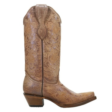 Circle G Women's Floral Embroidery Western Boot Snip Toe - L2038 6 M  US