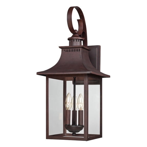Chancellor 3-Light Copper Bronze Outdoor Wall Lantern