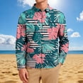 thumbnail image 4 of Cllios Hawaiian Shirt for Men Summer Tropical Print Beach Tops Quick Dry Cuban Collared Long Sleeve T-shirts Oversized Button Down Bowling Shirts with Pocket S-5XL, 4 of 7