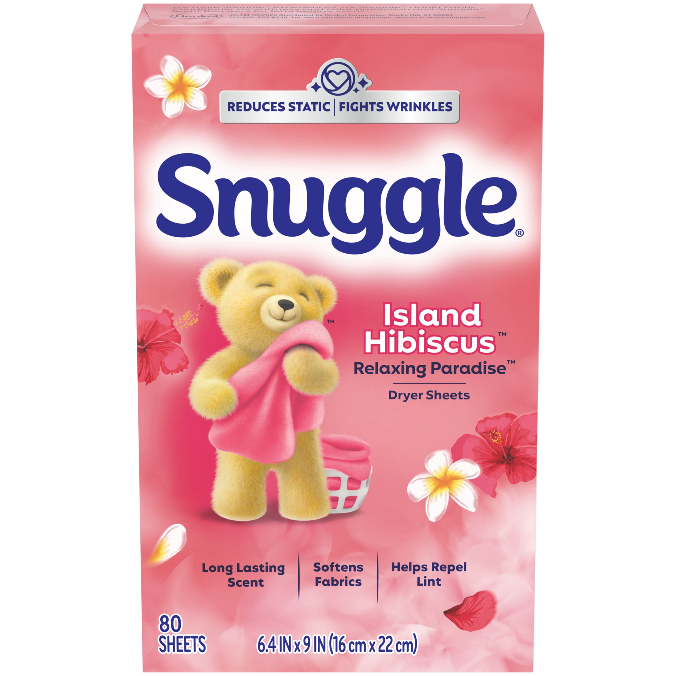Snuggle Island Hibiscus Relaxing Paradise Dryer Sheets, 80 Count