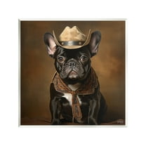 Stupell Industries French Bulldog Portrait Animals & Insects Painting Unframed Art Print Wall Art, 12 x 12