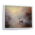 thumbnail image 2 of Designart "Mist-Enshrouded Swan II" Animals Swans Floater Framed Wall Art Living Room, 2 of 5