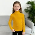 thumbnail image 5 of XIMIN Kids Girls Solid Color Ribbed Knitted Shirts Mock Neck Tee Top Turtleneck Long Sleeve Basic Fall Winter Casual Slim Fit Base Layer Pullover Tee, 5 of 8
