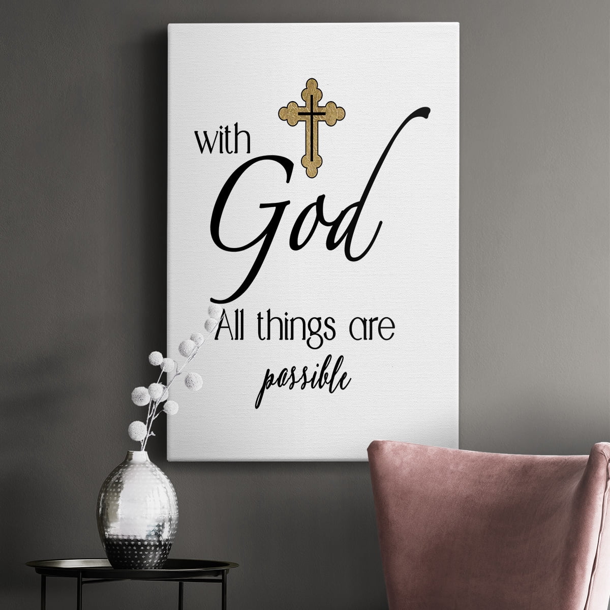 All Things Possible Gold Premium Gallery Wrapped Canvas - Ready to Hang